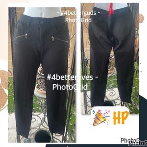 PAIGE Ultra Skinny Pant Exposed Front Hip Zip Pockets Black Size 27